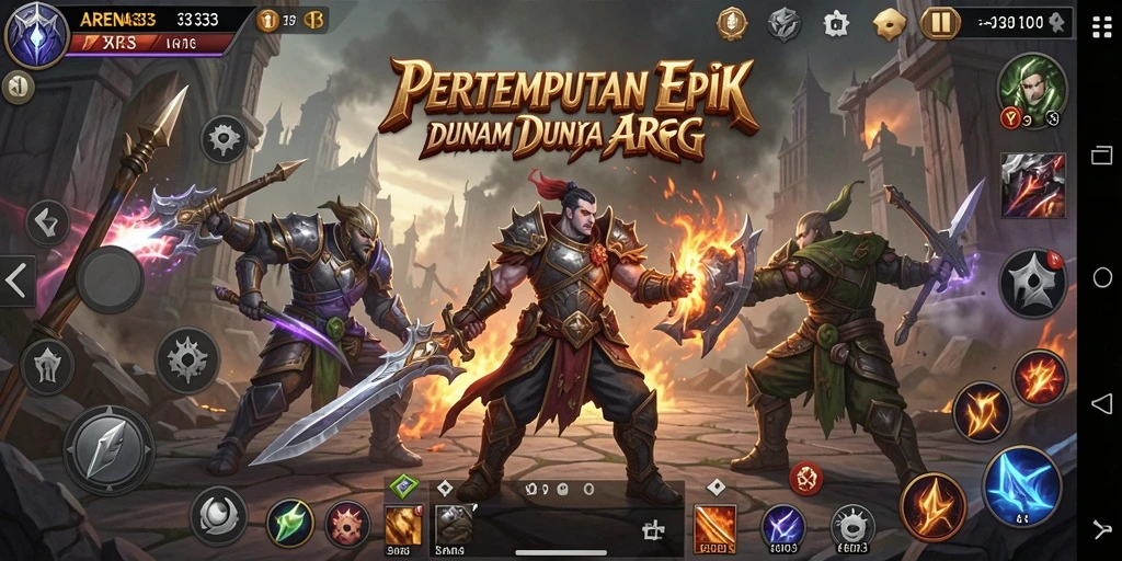 Screenshot utama ARENA333 menampilkan aksi pertempuran ARPG yang mendebarkan.