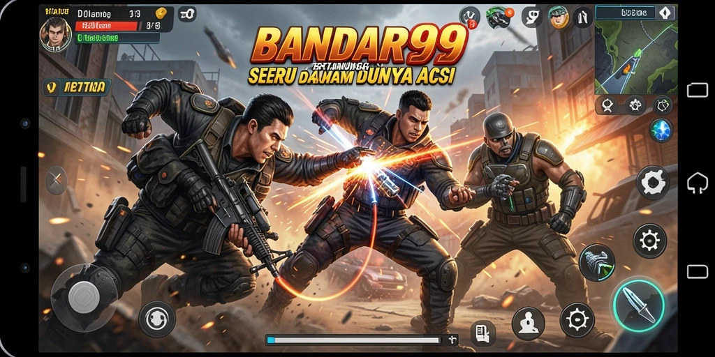 Tampilan gameplay BANDAR99 yang penuh aksi dan energi.