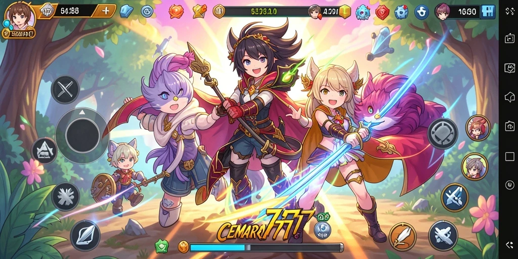 Tangkapan layar gameplay CEMARA777 menampilkan karakter anime yang beraksi.