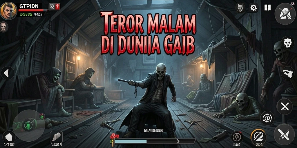 Screenshot GTPIDN menunjukkan momen menegangkan dalam suasana horror.