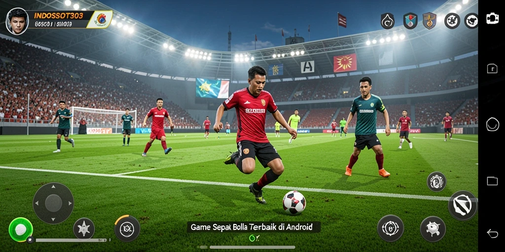 Tampilan gameplay menarik INDOSLOT303 dengan aksi sepak bola yang seru.