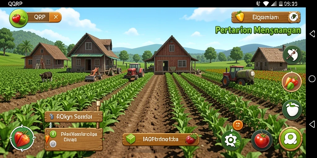 Screenshot QQRP menunjukkan gameplay berkebun yang menarik dan menyenangkan.