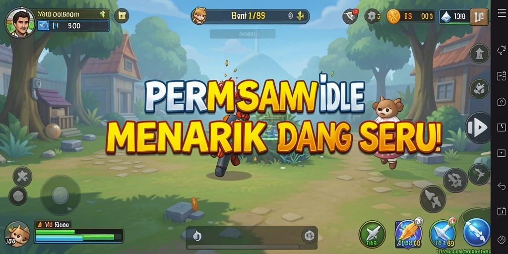Tampilan menawan dari permainan Idle V89 dengan karakter unik.