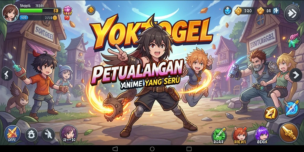 Tampilan gameplay seru YOKTOGEL dengan karakter anime.